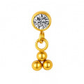 Titanium 16G (1.2mm) Internally Threaded 3 Dots CZ Dangling Piercing Stud