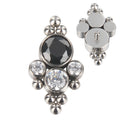 Titanium Internally Threaded Beaded Crystal Labret Stud