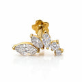 18k Gold Moissanite Ascending Petal Flat Back Stud
