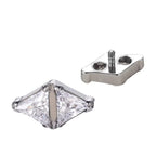 Titanium 16G (1.2MM) Internally Threaded Diamond Crystal Piercing Stud
