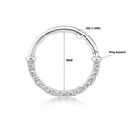 18K White Gold Diamond Hinged Clicker – For Daith &amp; Septum Piercings