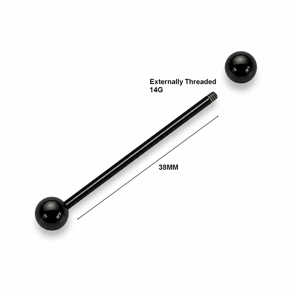 Implant-Grade Titanium Industrial Barbell Black Color 