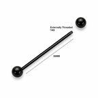 Implant-Grade Titanium Industrial Barbell Black Color 