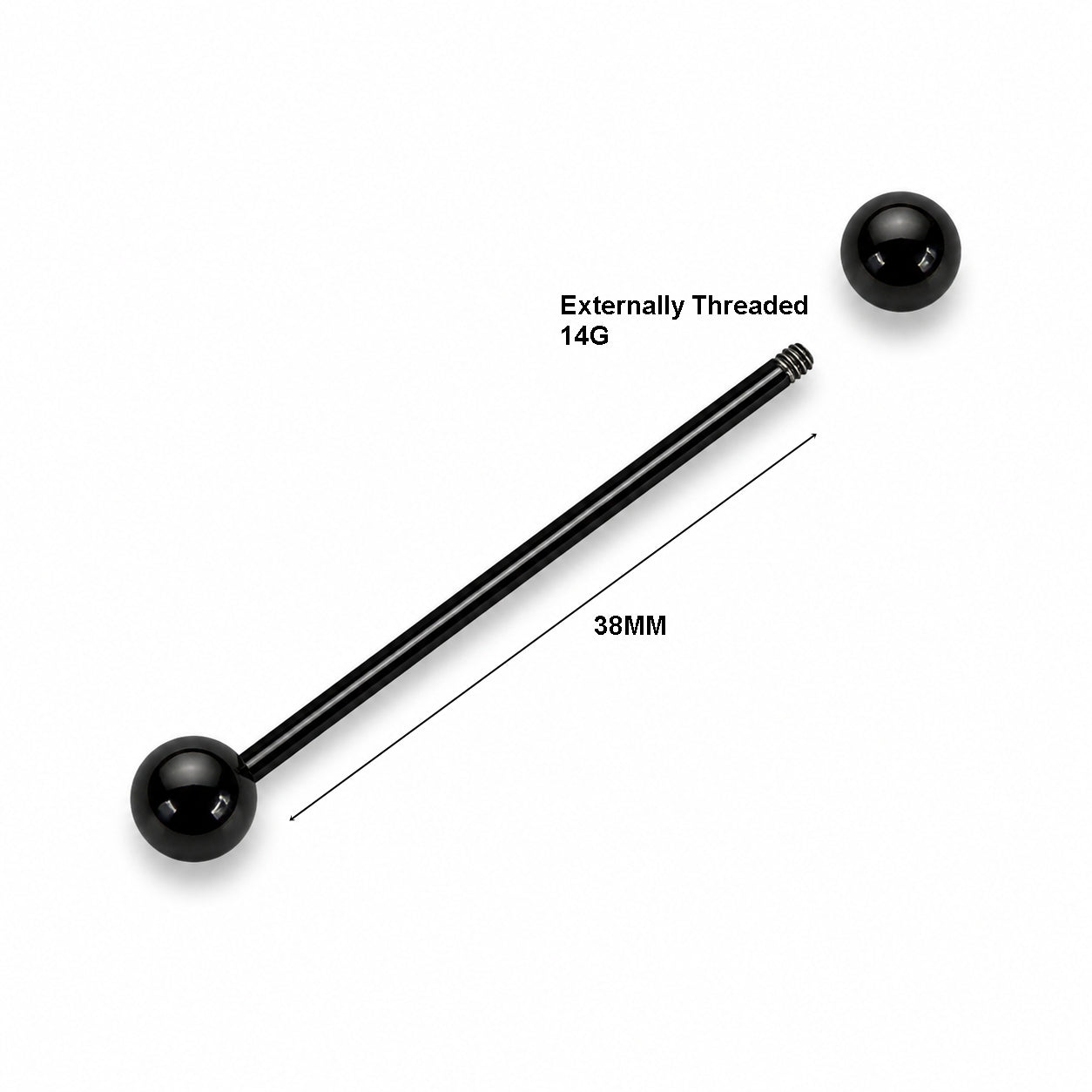 Implant-Grade Titanium Industrial Barbell Black Color 