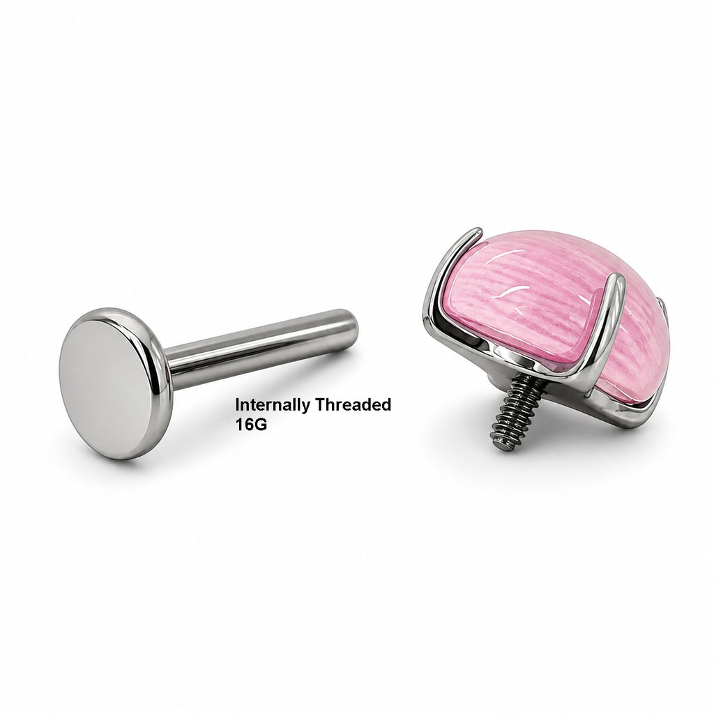 Titanium Pink Stone Flat Back Stud
