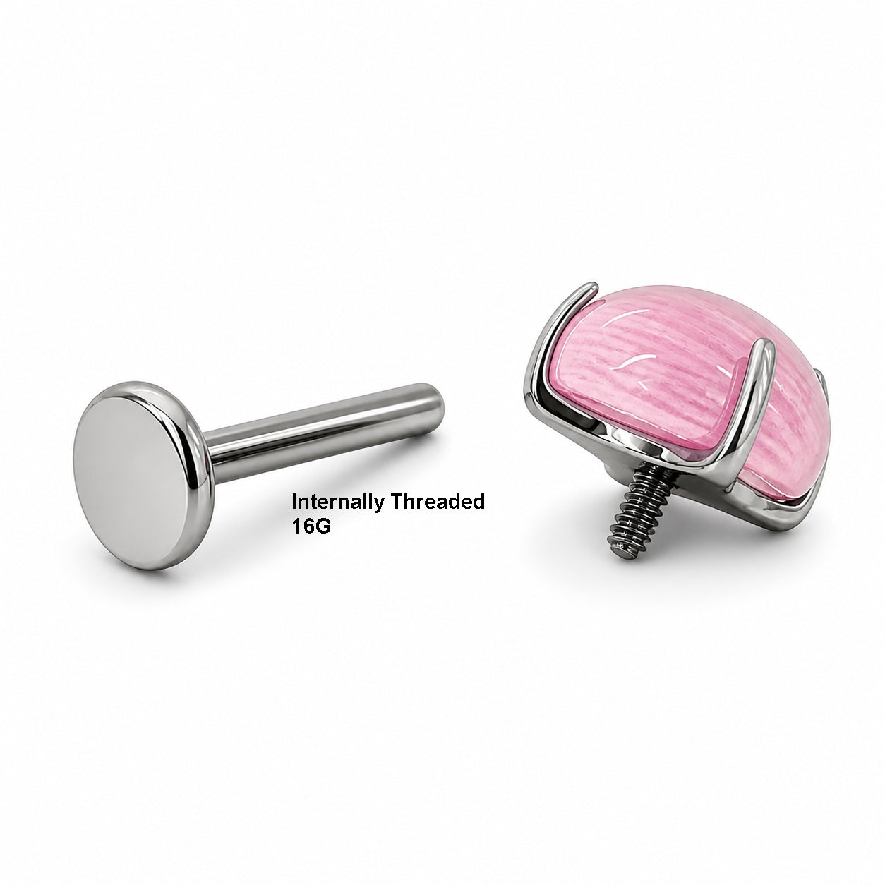 Titanium Pink Stone Flat Back Stud