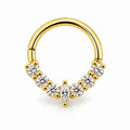 18K Gold Moissanite Marquise Crown 9mm Daith & Septum Ring