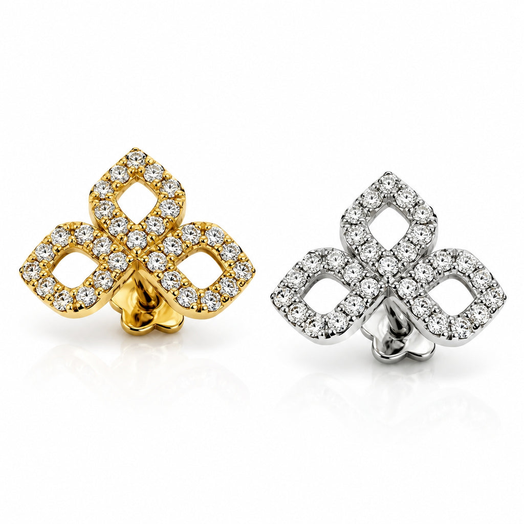18K Gold Diamond Trinity Piercing Stud