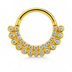 18K Gold Diamond-Set Hinged Ring with VVS Lab Diamonds