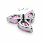 Titanium Trinity Pink Crystal Stud