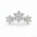 18K White Gold Moissanite Cluster Stud – Internally Threaded (Sold Per Piece)