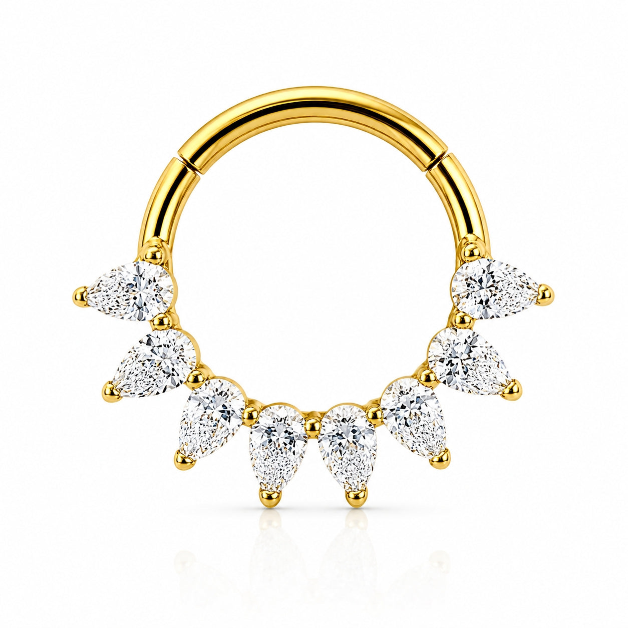 Titanium Hinged CZ Hoop– 10MM