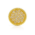 18K Yellow Gold Pavé Diamond Sun Stud – Internally Threaded (Sold Per Piece)