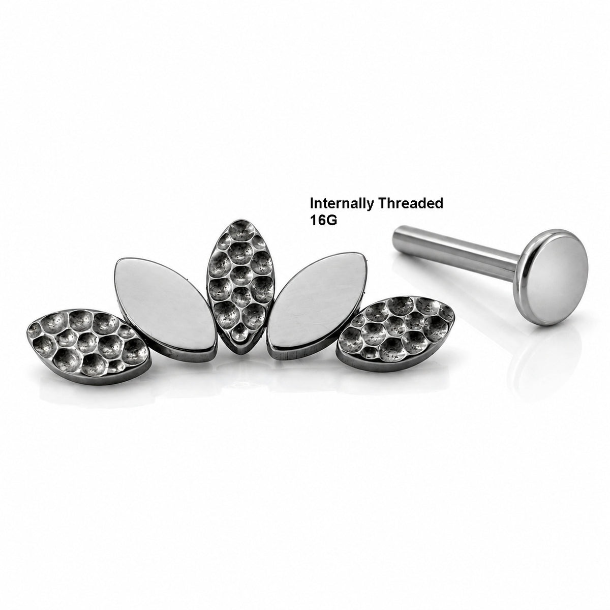 Titanium Geometric Flat Back Stud