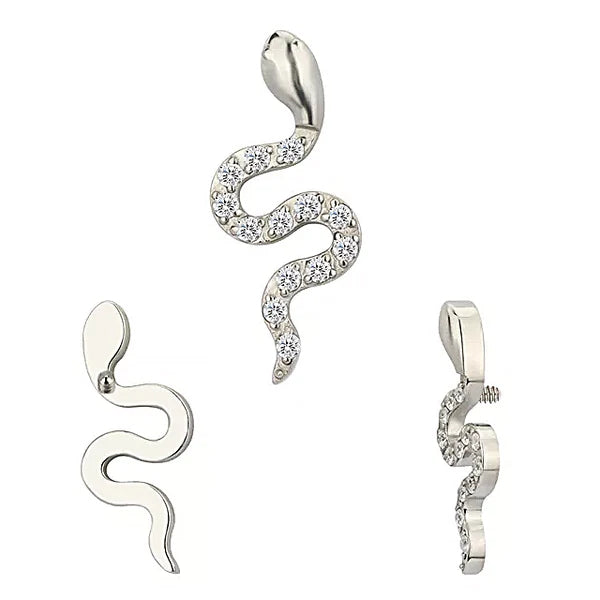 Titanium Snake Flat Back Stud – Internally Threaded