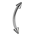 Natural Titanium 16G (1.2MM) Internally Threaded Spike Rook Eyebrow Piercing
