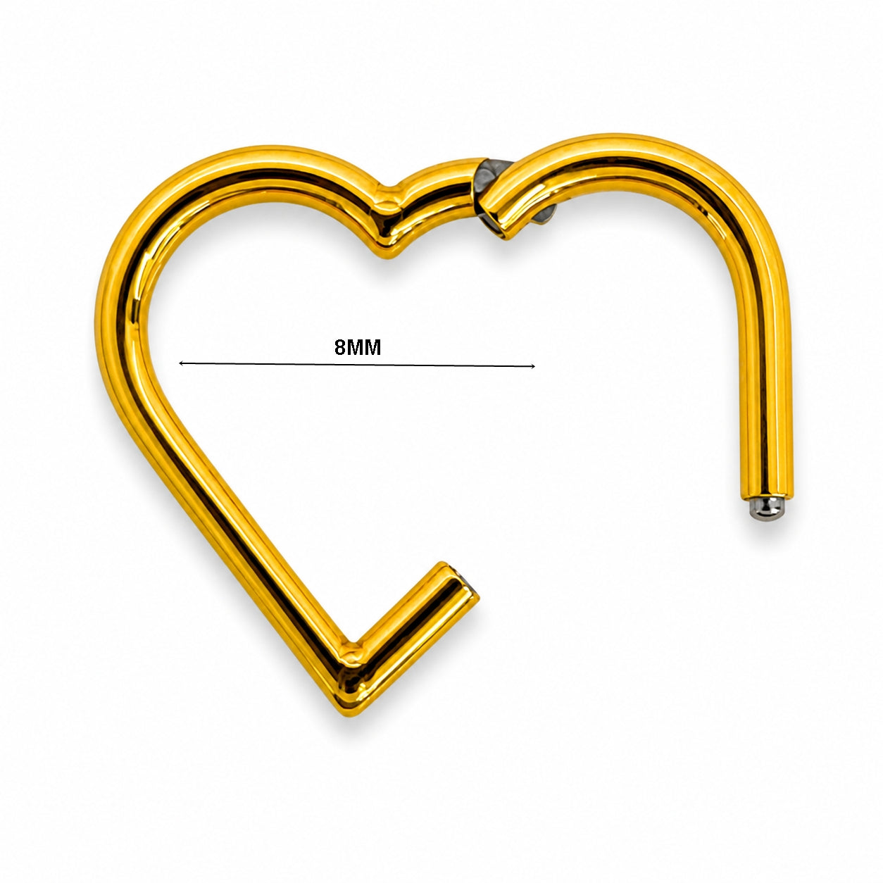 Minimal Heart Titanium Clicker Ring