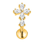 Titanium 16G (1.2mm) Internally Threaded Cross Shape Stud