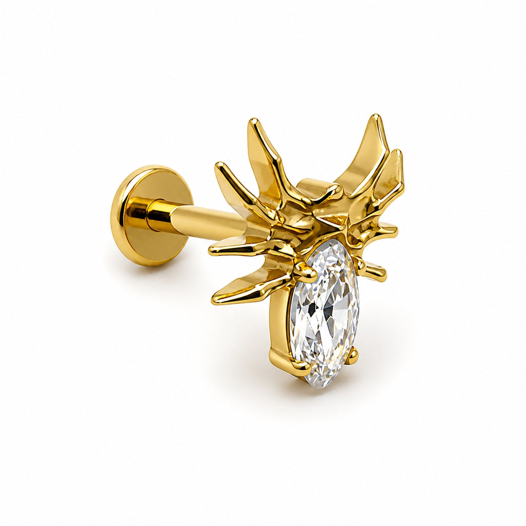 Celestial Spider Titanium Flat Back Stud
