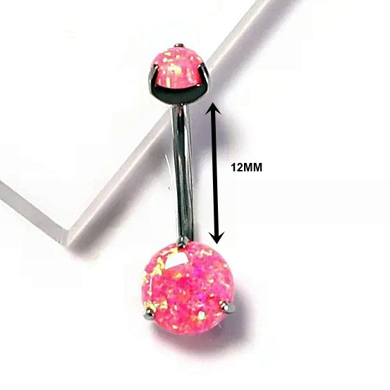 ASTM F136 Titanium 14G (1.6MM) Internally Threaded Belly Button Piercing 12MM