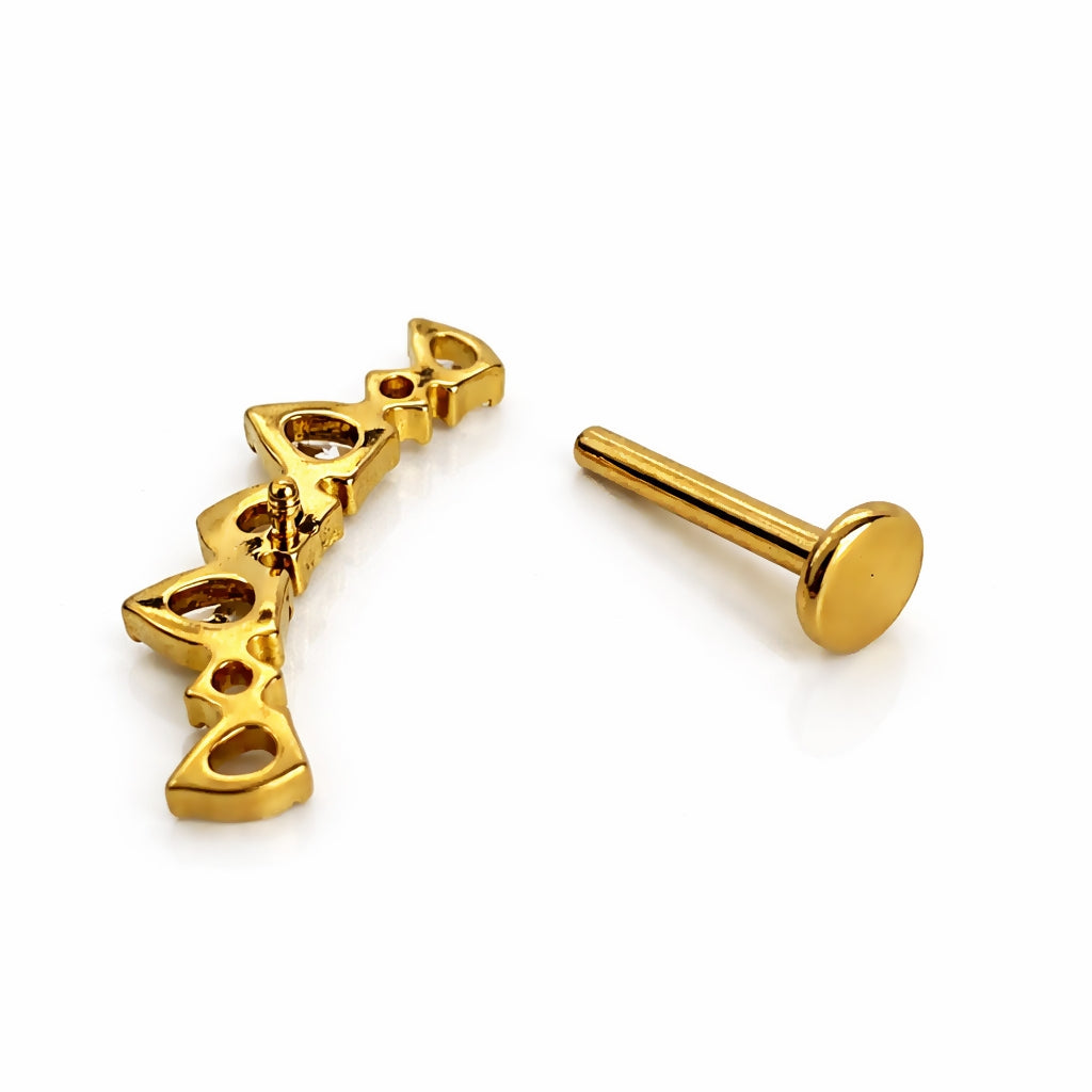 Titanium Heart Cluster Flat Back Stud