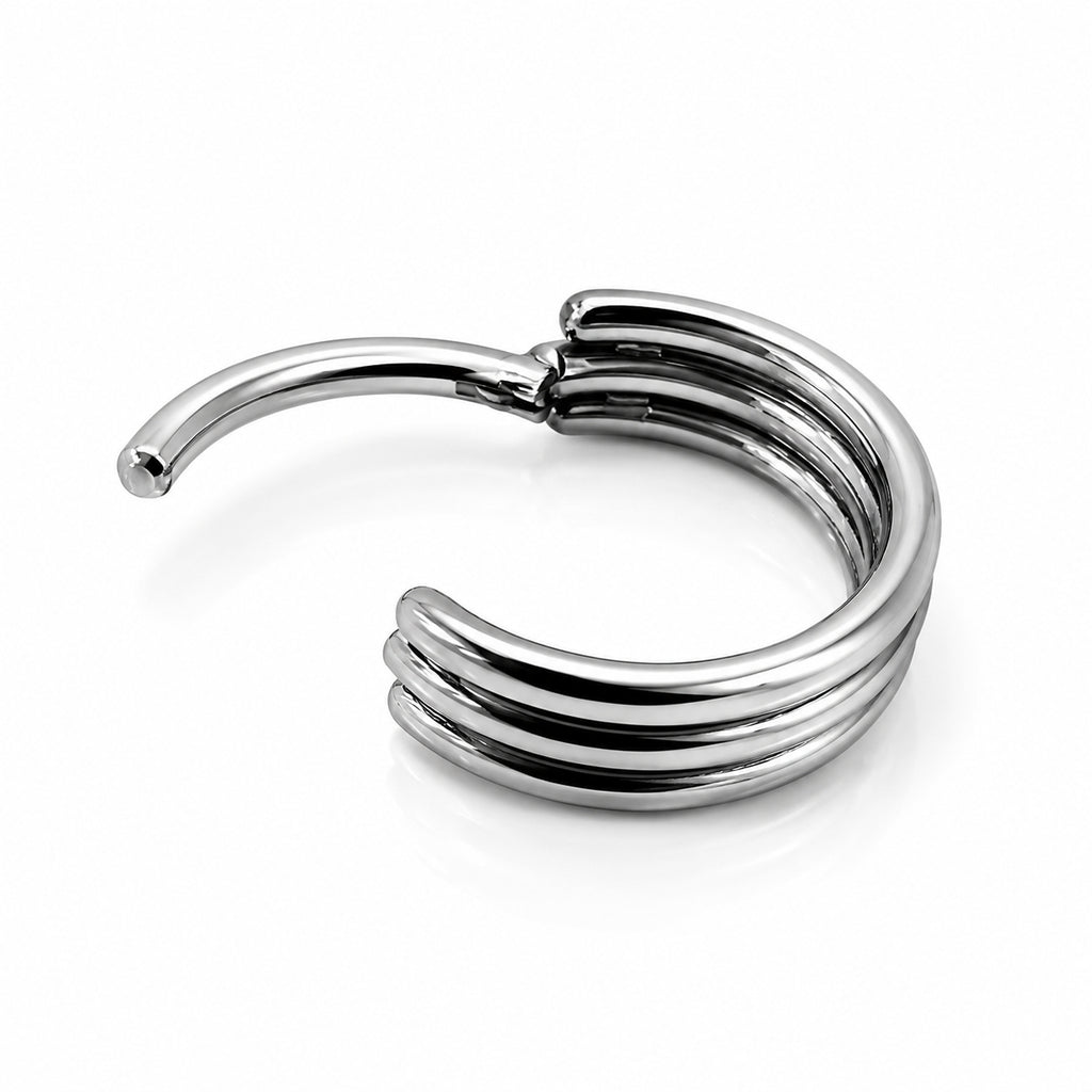 Titanium Triple Band Clicker Hoop