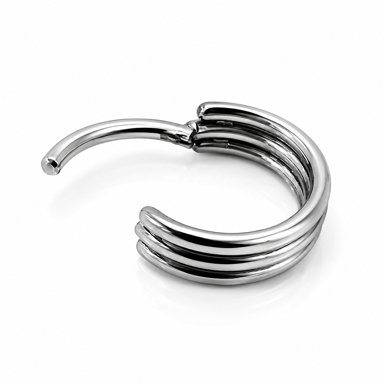 Titanium Triple Band Clicker Hoop