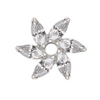 Titanium 16G (1.2mm) Internally Threaded Elegant Rose Stud