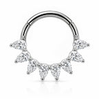 Titanium Hinged CZ Hoop– 10MM
