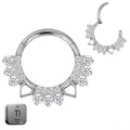 Titanium Crystal Daith &amp; Septum Piercing Hoop 16G 8MM