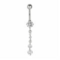 Titanium 14G (1.6MM) Externally Threaded Dangling Stones Belly Button Piercing 10MM