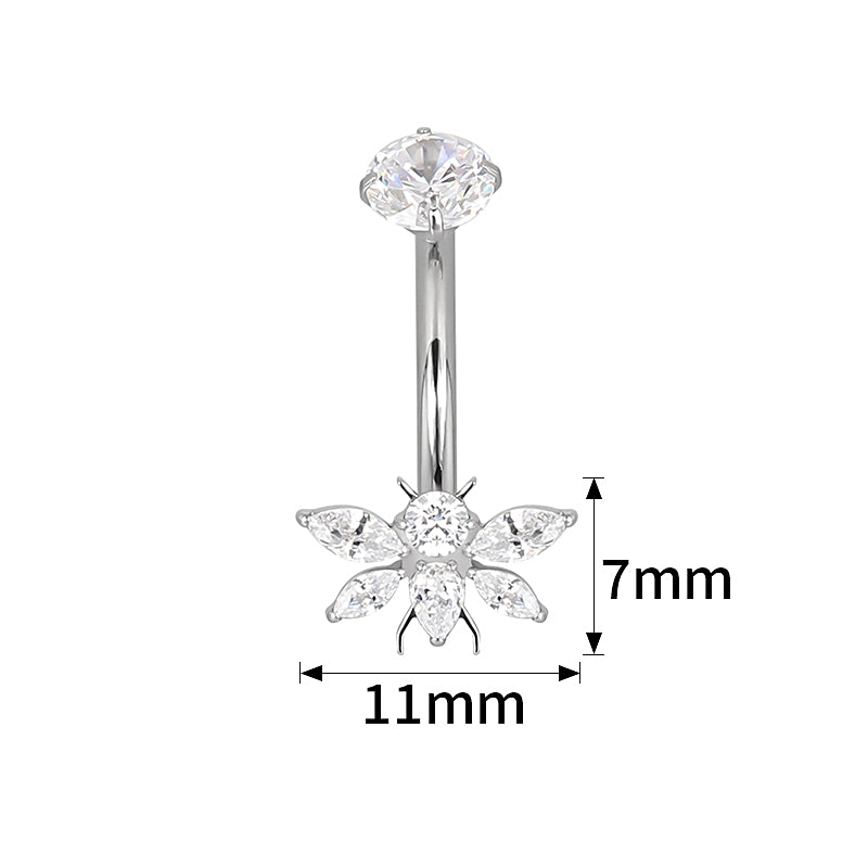 Crystal Bee Belly Piercing