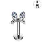 LAB_Bunny_01 ASTM F136 Titanium 16G Internally Threaded Labret Stud