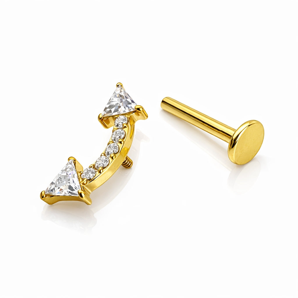 Titanium Curved CZ Arc – Internally Threaded (16G)