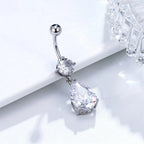 Titanium 14G (1.6MM) Externally Threaded Water Drop Dangling Belly Button Piercing 10MM