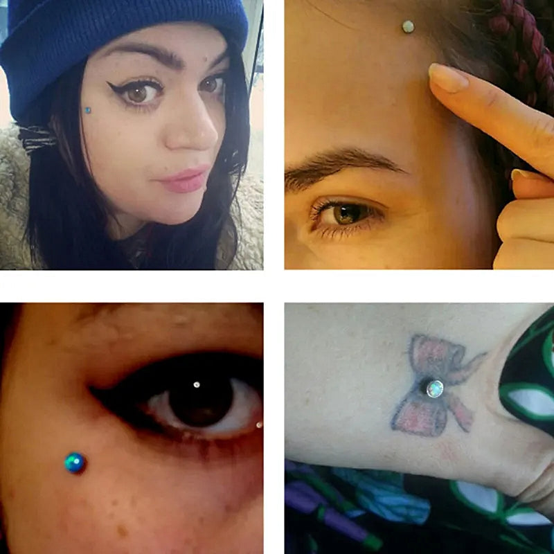 ASTM F136 Titanium White Opal Microdermal Dermal Crystal Top Replacement 3mm and 4mm