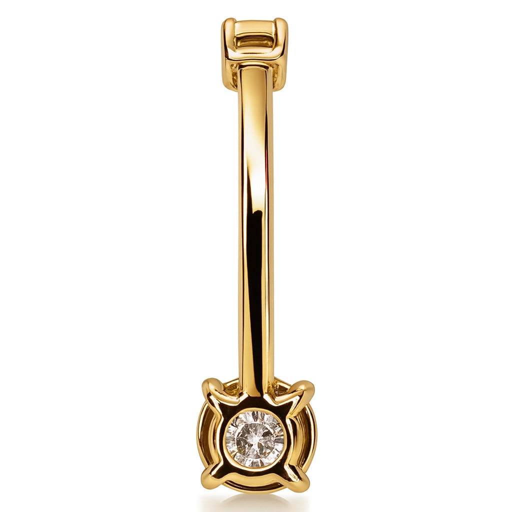 Elegant 18K Gold Belly Piercing with VS Diamonds