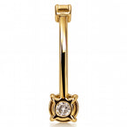 Elegant 18K Gold Belly Piercing with VS Diamonds