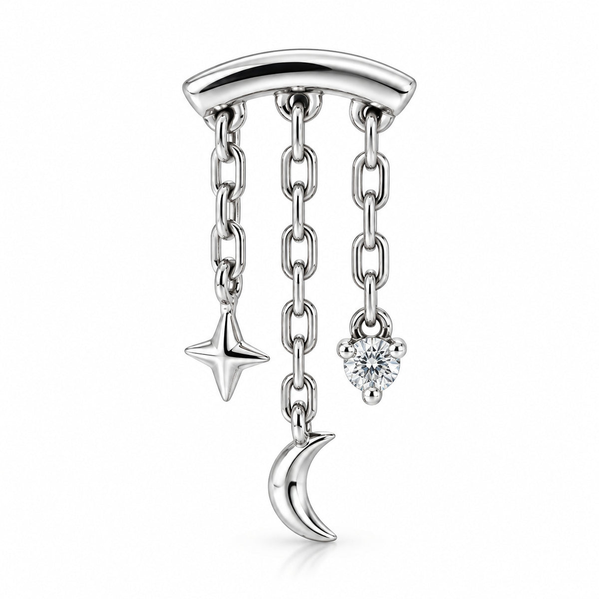 18K Gold Celestial Cascade Hidden Helix – Moissanite