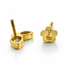 18K Gold Lab-Grown Diamond Leaf Cluster Ear Piercing Stud