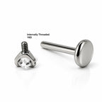 Titanium Heart CZ Flat Back Stud