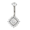 Princess-Cut Halo Belly Piercing
