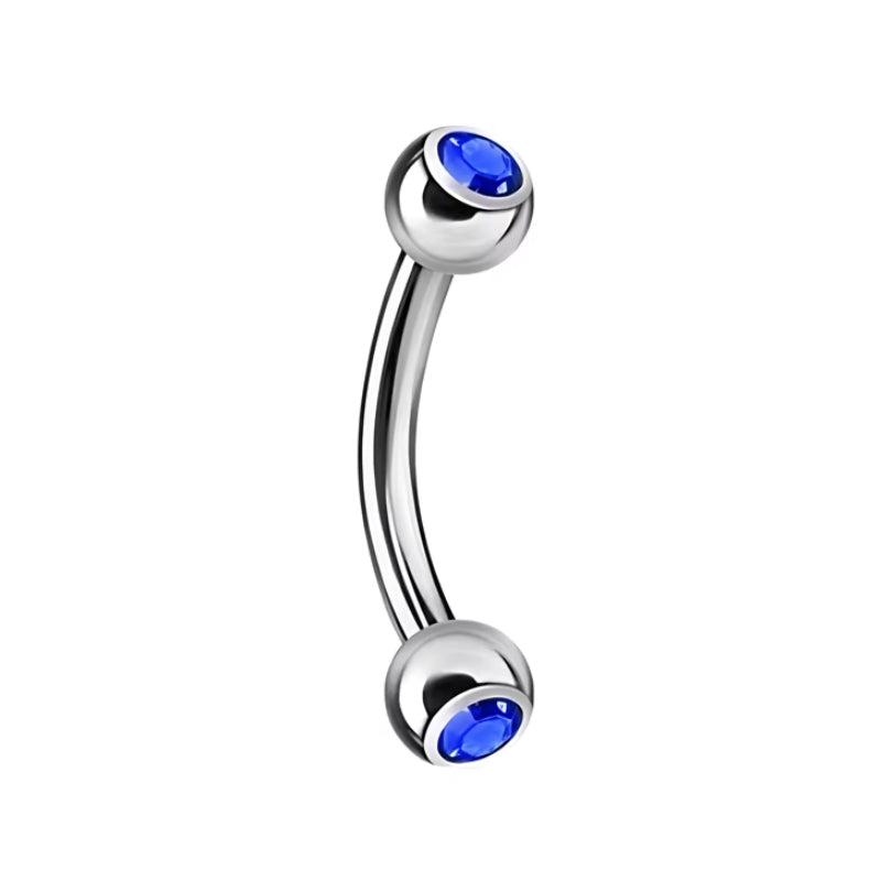 Natural Titanium 16G (1.2MM) Internally Threaded Rook Eyebrow Piercing