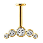 Vertical Helix &amp; Traditional Maharashtrian Bugadi Piercing — 5 CZ Cluster