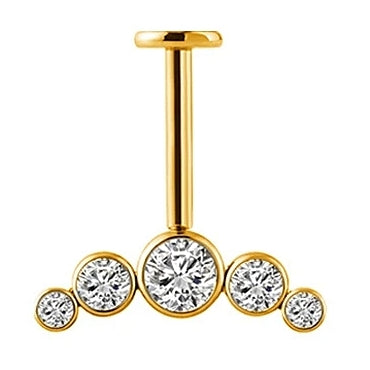 Vertical Helix &amp; Traditional Maharashtrian Bugadi Piercing — 5 CZ Cluster