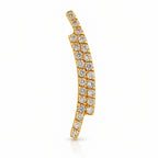 18K Gold Double-Row Moissanite Curved Bar Piercing Stud