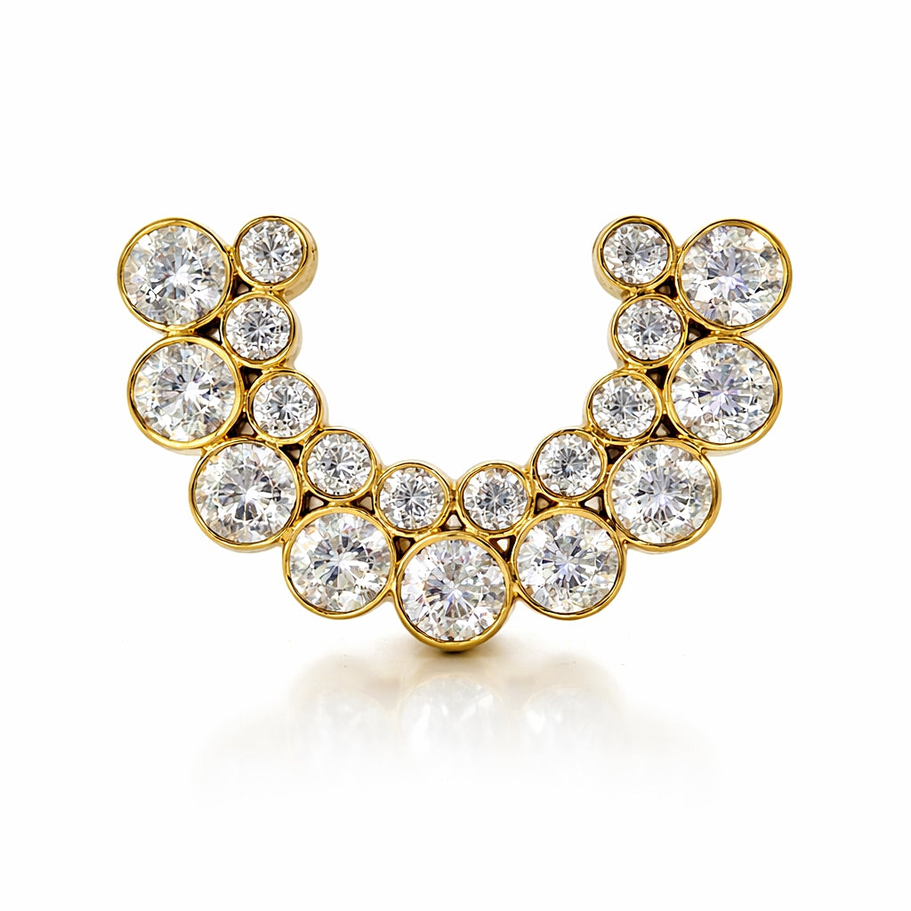 Curved Cluster 18K Gold • D-Color Moissanite