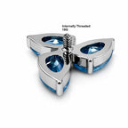 Titanium Trinity Blue Crystal Stud