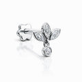 18K Gold Moissanite Lotus Dangle Flat-Back Stud