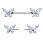 ASTM F136 Titanium Butterfly Nipple Piercing Jewelry 